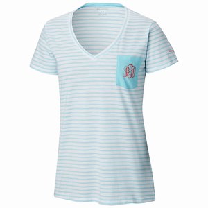 Columbia Camiseta PFG Monogram™ Tee Mujer Blancos/Azules Claro (094VGIYLU)